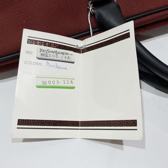 Saint Laurent Logo Boston Red Wine Yves Bag - Picture 8 of 12